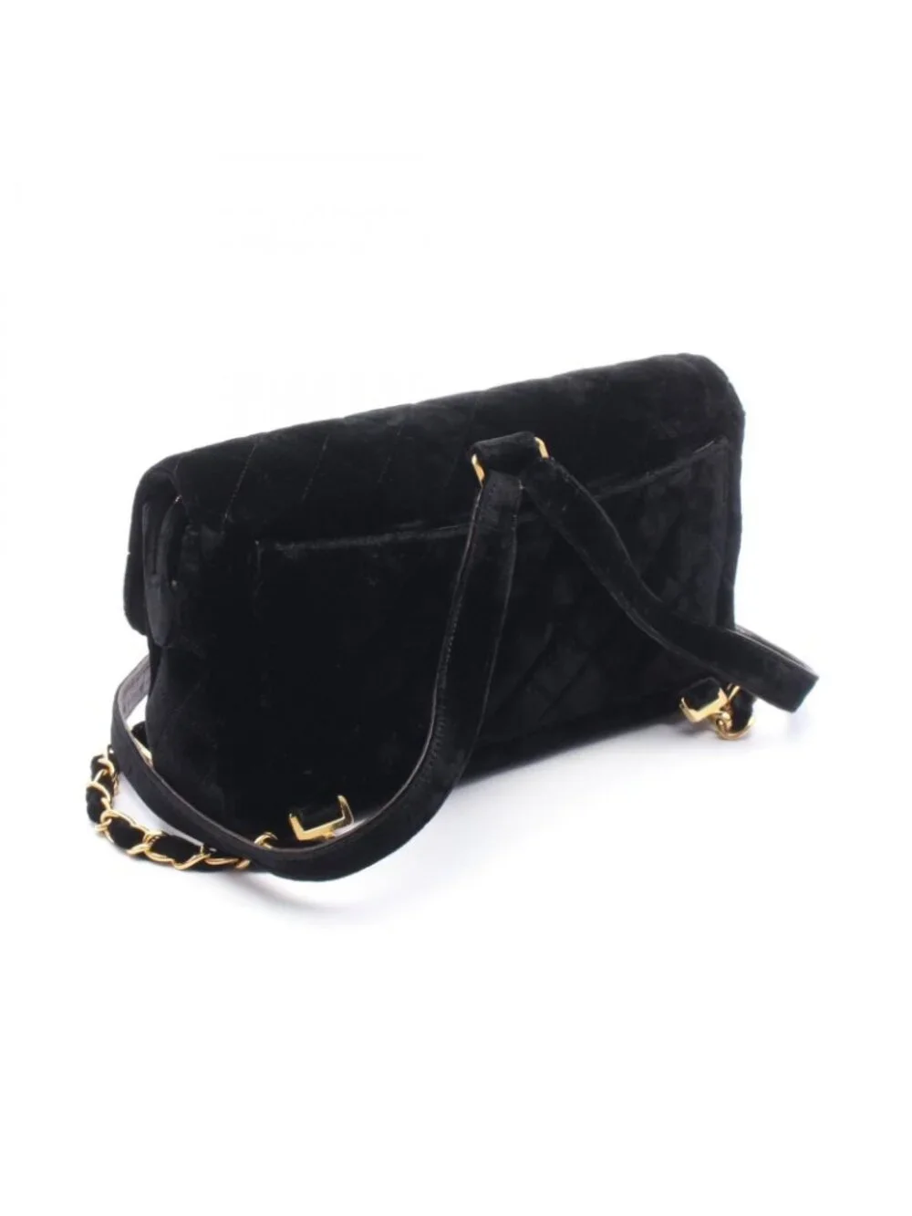 Chanel Backpack Quilted Black Fabric